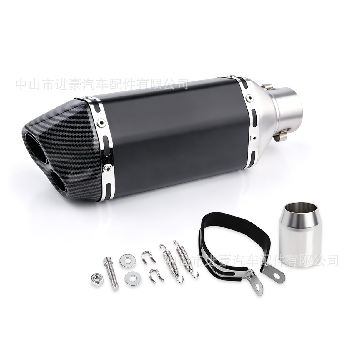 Motorcycle modified exhaust pipe, Scorpio small hexagonal design, 300MM small hexagonal double-hole model, 51MM diameter, universal fit