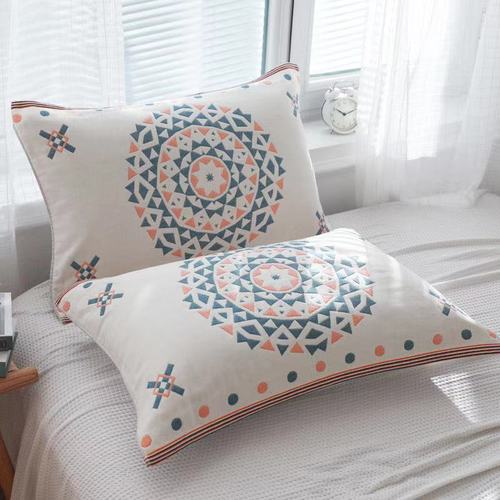 Adult 4-layer gauze pillowcase minimalist style cream single pillowcase