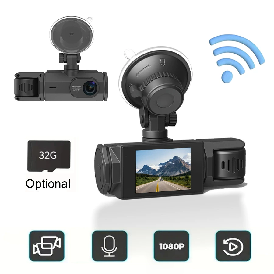 Трансграничный-HD 1080P видеорегистратор три объектива с реверсивным изображением мобильного телефона WIFI автомобильный DVR