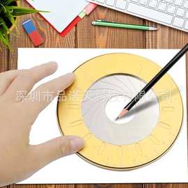 画圆工具可调节测量绘图工具304不锈钢画圆创意绘图尺 圆饼工具