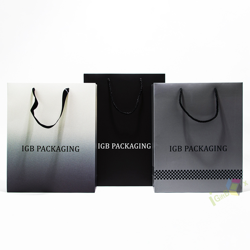工厂定 制包装盒豪华黑色礼品袋购物袋纸板纸袋