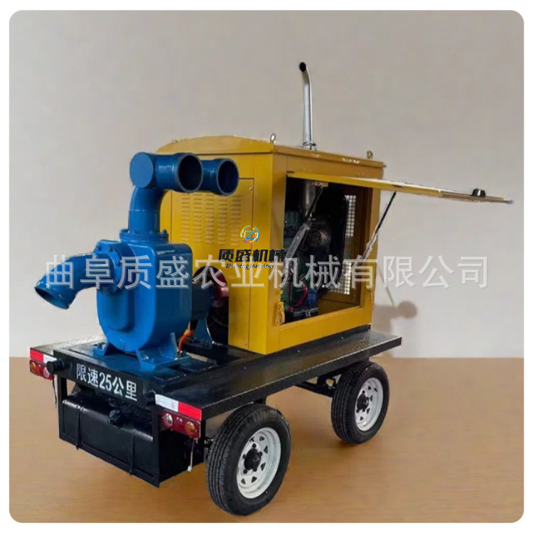 柴油机1000方排涝泵车大流量排水市政应急防汛四轮拖车移动泵车