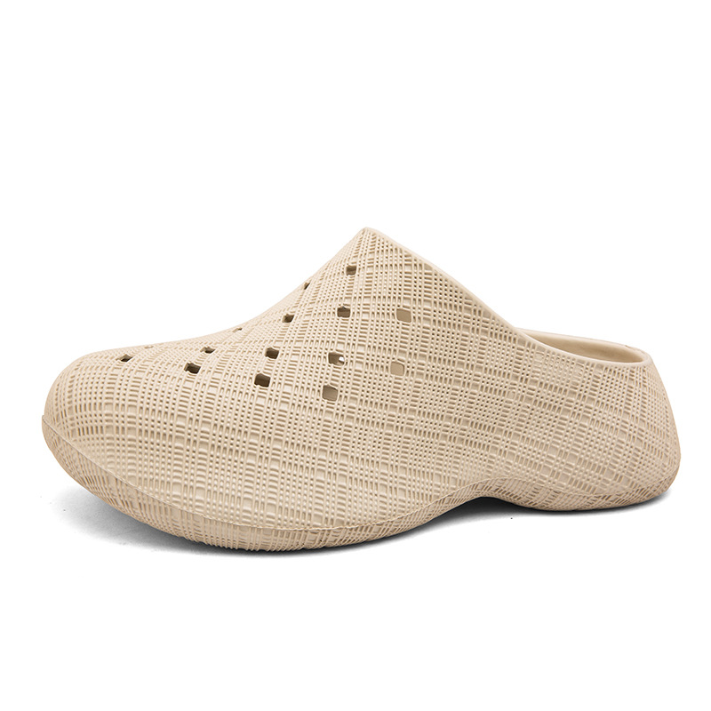 Men's Platform Clogs Thick Sole Slip-on Mules Beach Sandals_voghion.com
