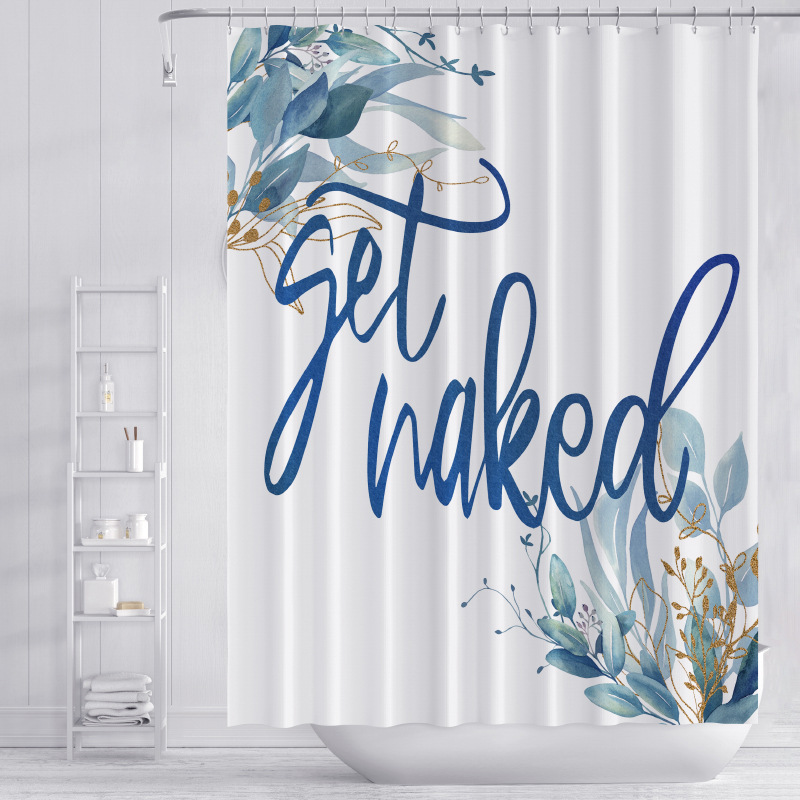 厂家热销跨境亚马逊新品北欧ins绿植鲜花浴帐 加厚防水涤纶浴帘