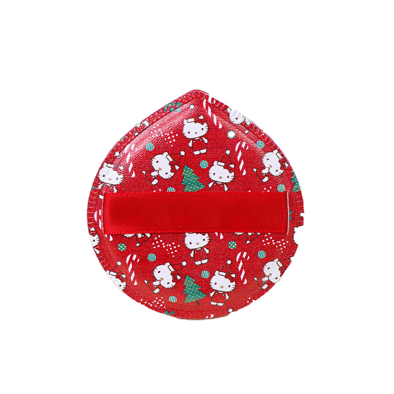 Fábrica personalizada gran soplo de polvo de malvavisco sin comer goteo en forma de gota KT gato impresión maquillaje esponja cojín maquillaje belleza huevo