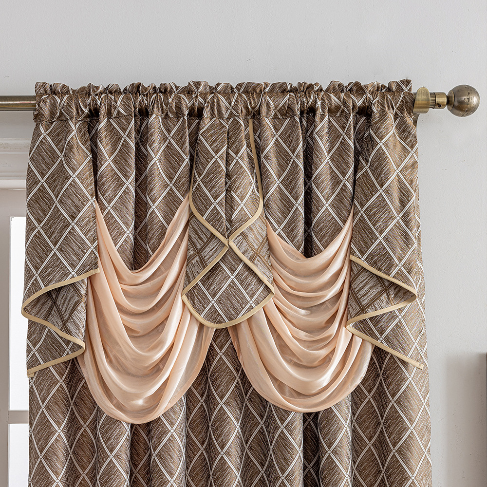 Keqiao transfronterizo venta caliente 280gsm cortina jacquard amazon cortina de sombreante cortina sala de estar dormitorio curtais