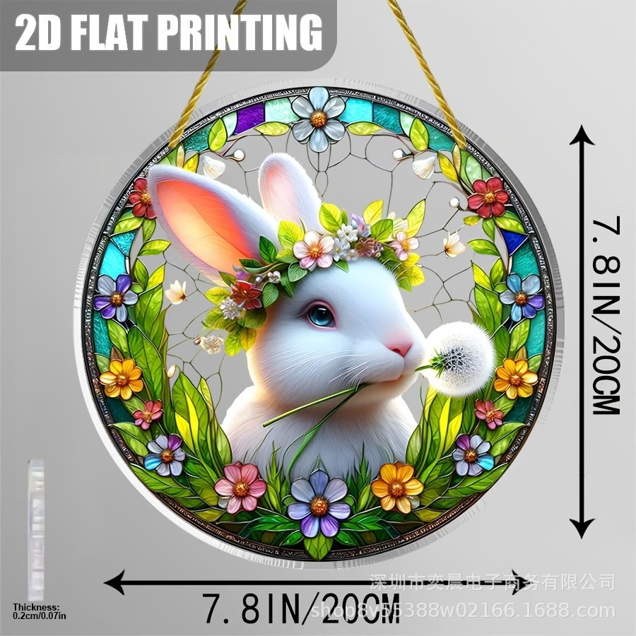 Colgante transfronterizo conejo de Pascua huevo acrílico colgante 2D puertas y ventanas del hogar jardín creativo una variedad de decoradores