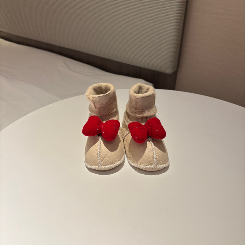 桑坡婴儿棉鞋羊皮毛一体步前鞋袜ins卡通男女宝宝软底毛毛鞋秋冬|undefined