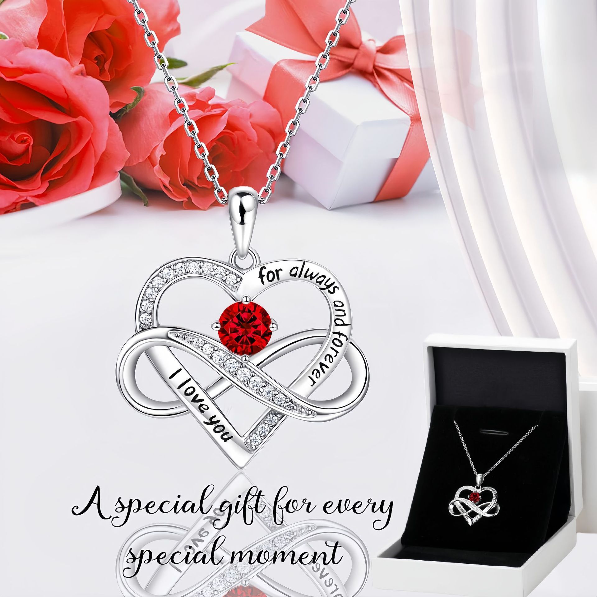 unlimited fashionable necklace heart shaped with zircon