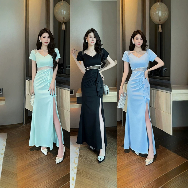Fashionable sheer fishtail skirt, three-dimensional cut bodycon skirt, available in multiple colors and sizes, mesh hollow technician workwear in stock