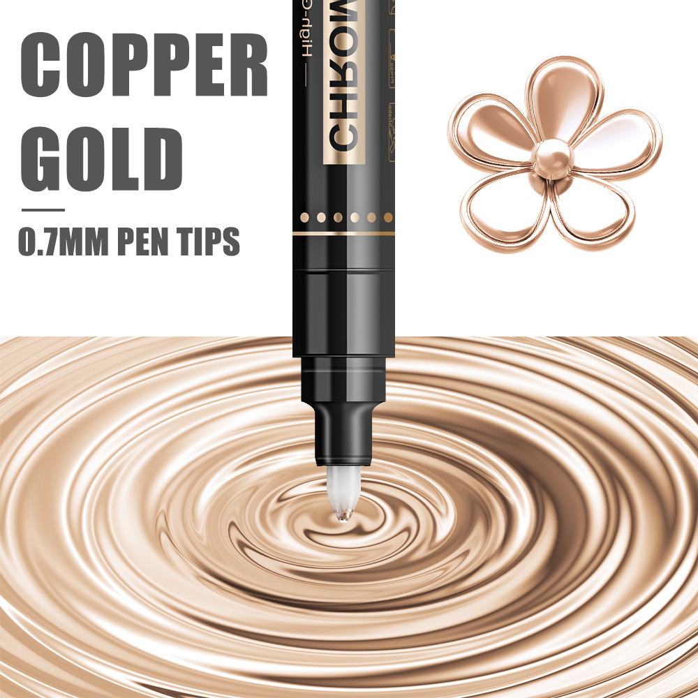 Espejo de 0,7 mm bolígrafo de pintura de oro bolígrafo de cromado bolígrafo de pintura de color modelo de bolígrafo de marca