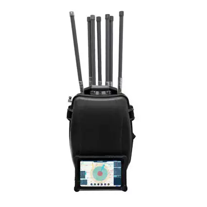 无人机设备设计的安全和保护移动背包可防止无人机干扰检测设备