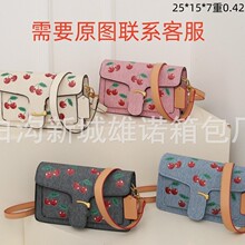 2026外贸批发新款小清新樱桃印花小方包经典轻奢斜跨通勤女包262#