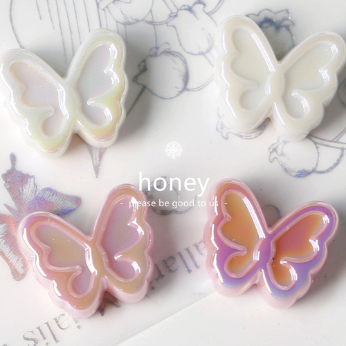 UV color shell beads butterfly cross hole acrylic beads DIY car hanging head rope bracelet mobile phone chain jewelry accessories
