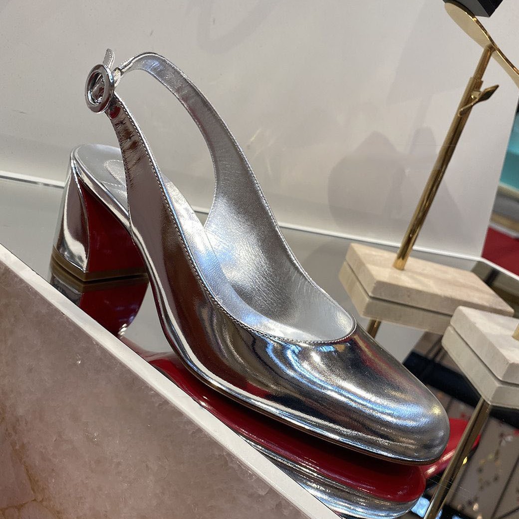 CL du même type de chaussures à semelles rouges, talons hauts vides, printemps et automne 2025, nouveau style à talons ronds