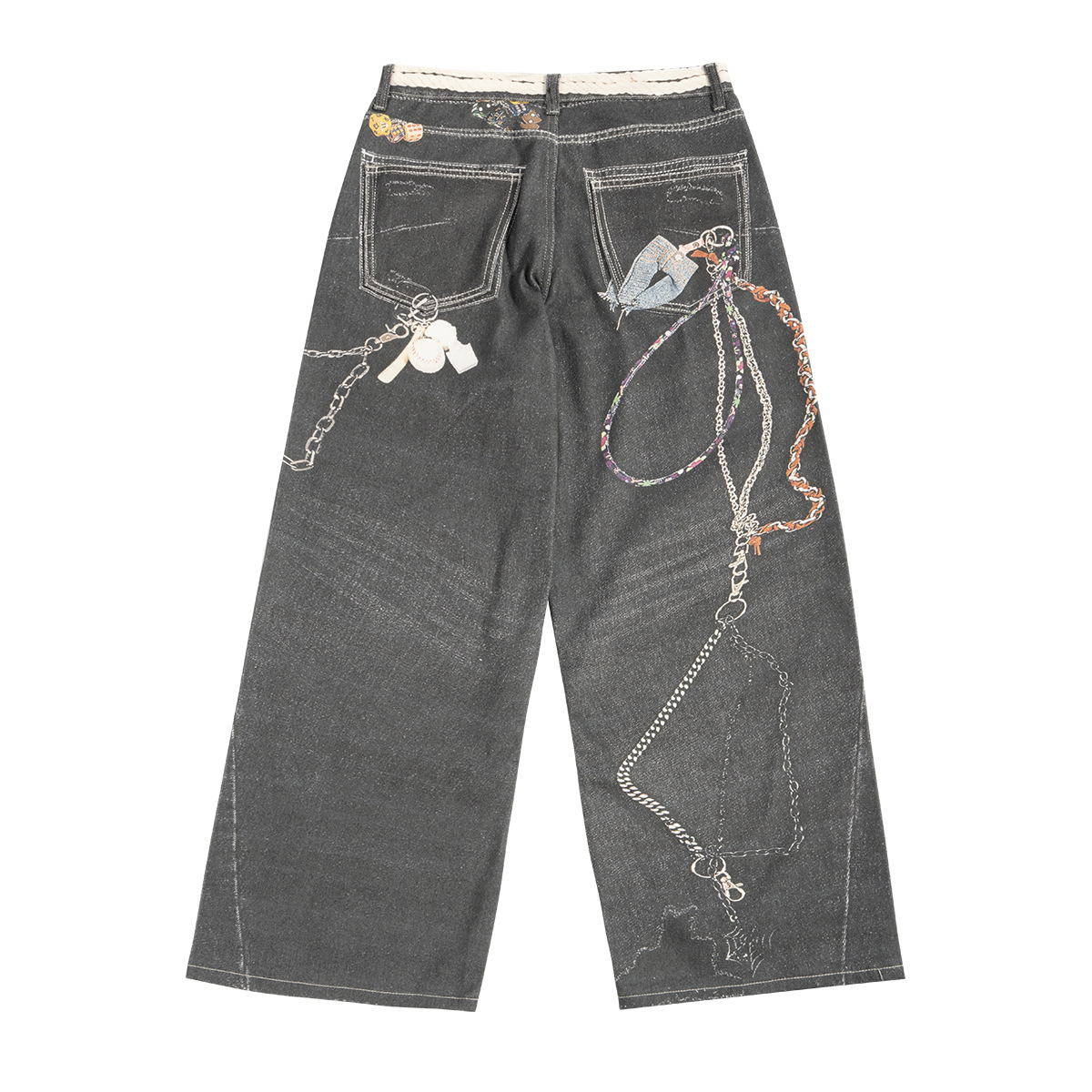 ETAI Hombre| 2025 nuevo tipo de botón impresa en 3D jeans de estilo neutro pesado algodón hombre casual