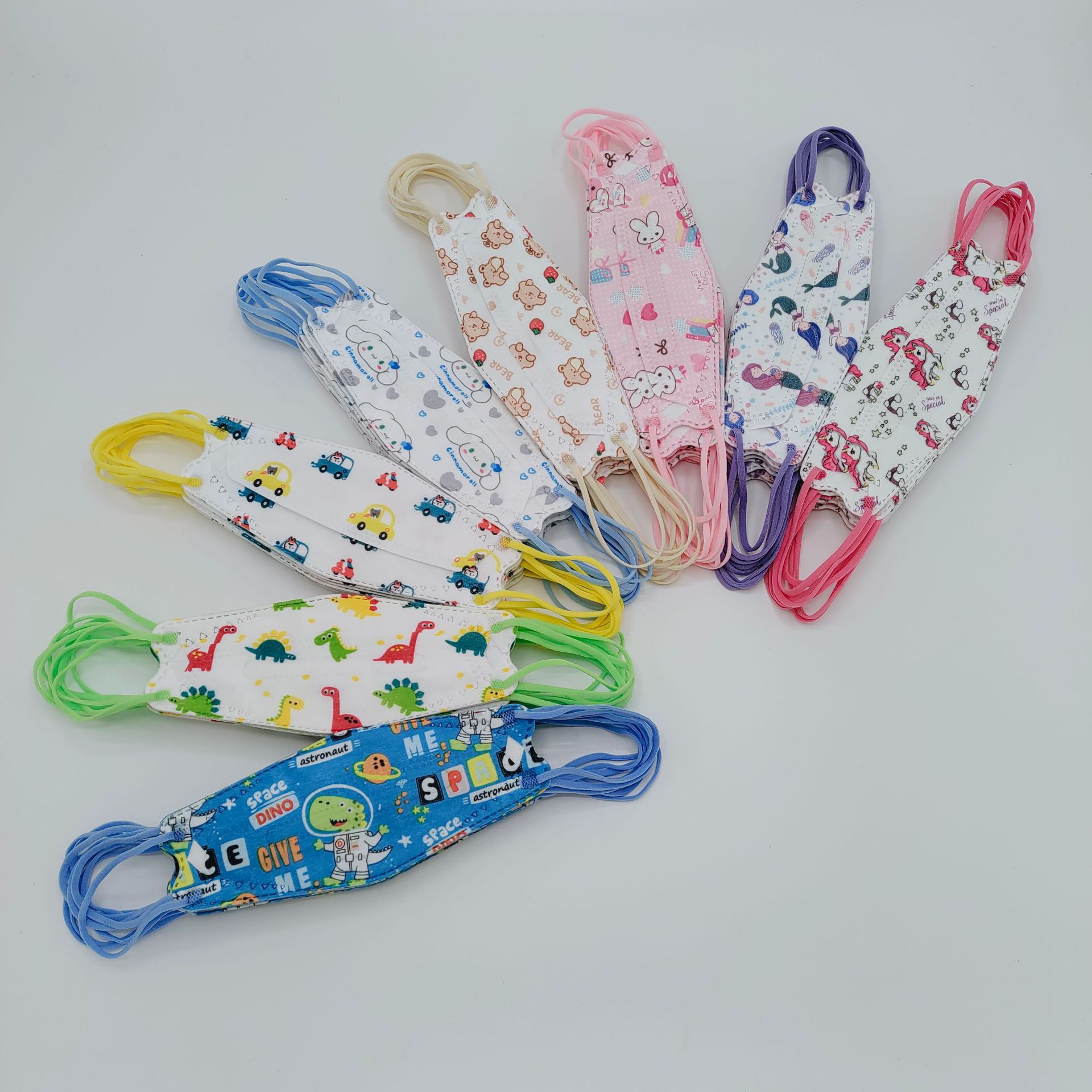 KF立体94儿童独立鱼型卡通KN95水刺3D四层印花99%滤效现货批mask