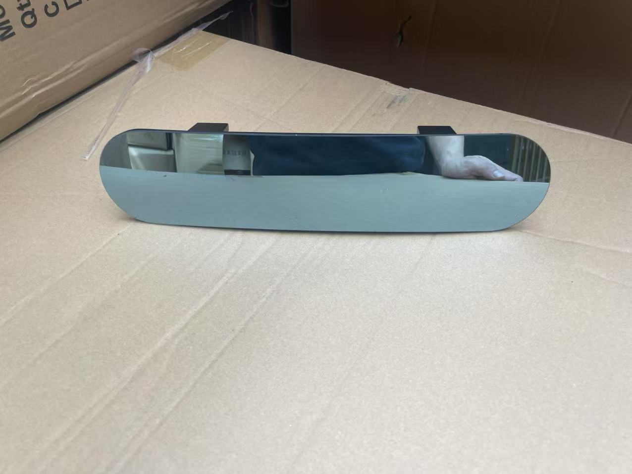 Car Rearview Mirror Frameless Large Vision Blue Mirror Anti-glare Wide Angle
