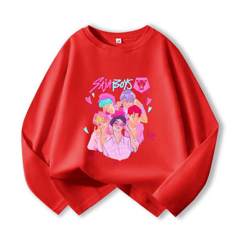 亚马逊猎魔女团KPop Demon Hunters周边时尚儿童长袖T恤柔软上衣|undefined