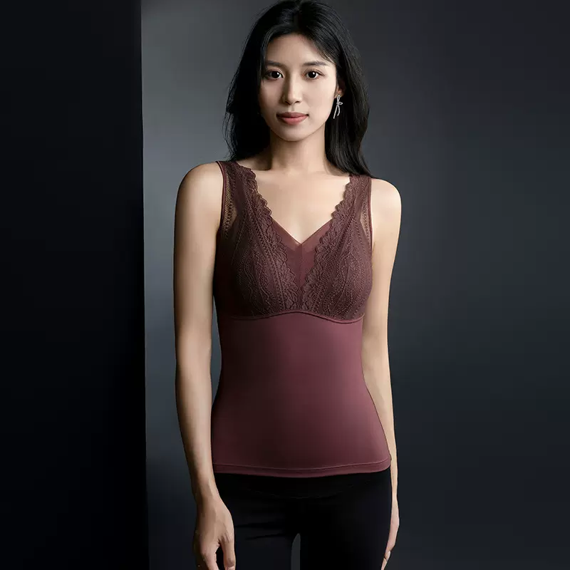 发热内衣无痕保暖背心女士加绒打底上衣8863带胸垫冬内搭加工定制
