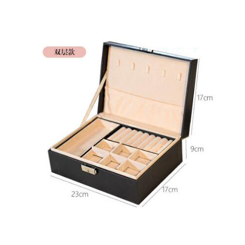 Joyería de organización de Escritorio de las mujeres de alto aspecto caja de almacenamiento portátil al por mayor Caja de joyería de anillo collar de múltiples capas hogar