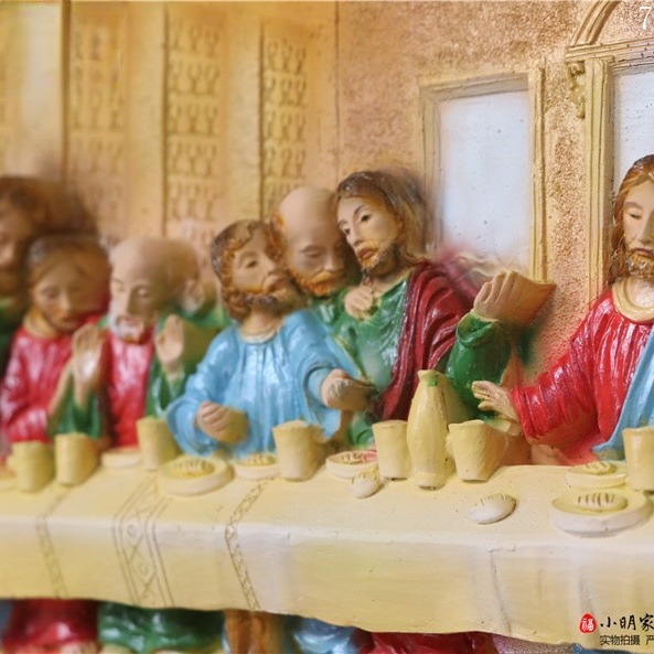 70cm cena como doce discípulos mirando la figura de la resina de la familia sala de estar comedor iglesia colgante