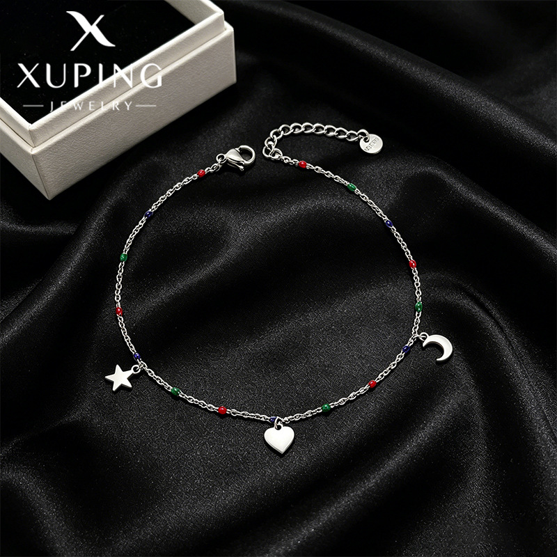 Xuping amor estrellas de verano pulsera de color de moda simple acero inoxidable 14k joyas de estilo de vacaciones mujeres