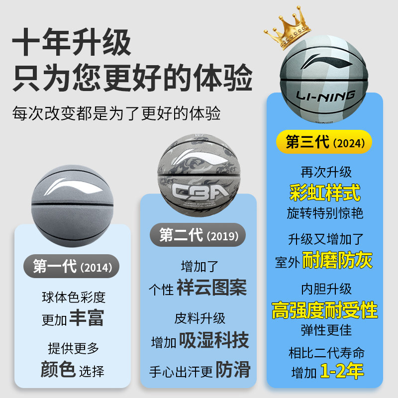 李宁篮球正品7号球七号中考官方初中生成人专用手感之王标准蓝球