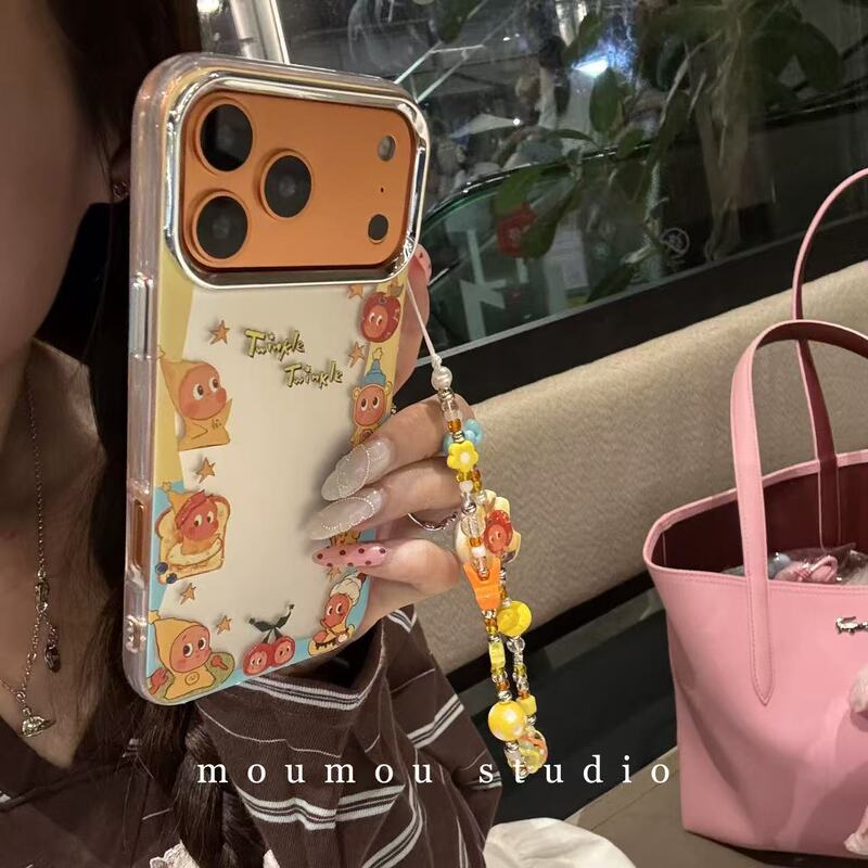 可爱卡通围边星星人链条适用iPhone17promax苹果16手机壳15新款14|undefined
