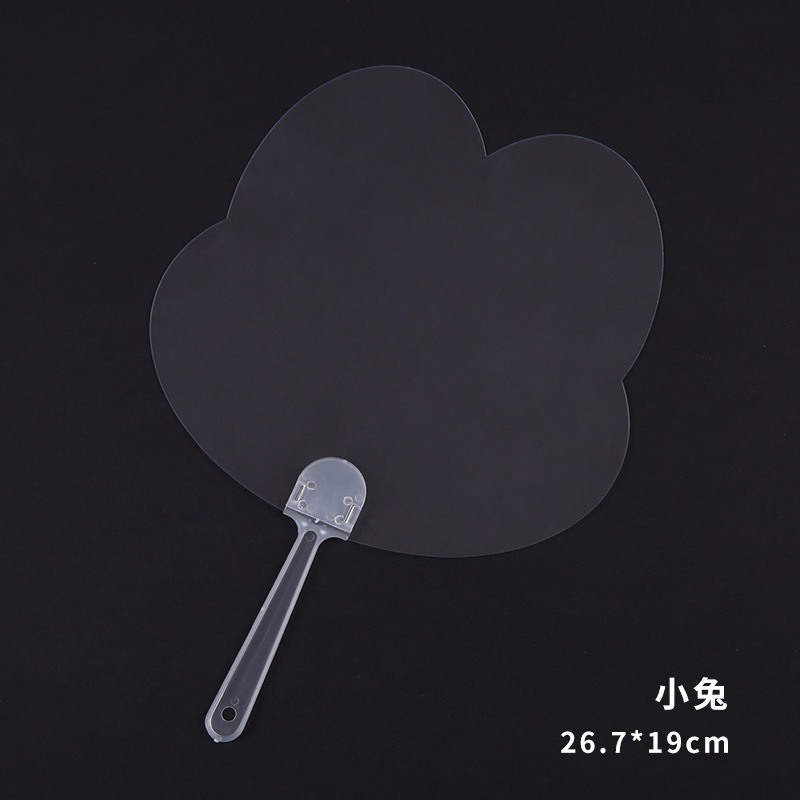 Diy pintura hecha a mano pegatinas de tarjeta mini ventilador transparente mini muñeca en blanco para niños pequeños ventiladores jardín de infantes