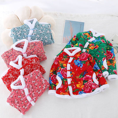 花棉袄新款儿童秋冬加厚东北袄保暖防寒风喜庆复古冬装唐装独立站|ms