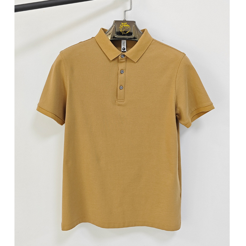 230gソロナ半袖ポロシャツ メンズ高級紳士服 長繊維綿ラペル半袖Tシャツ メンズ夏無地