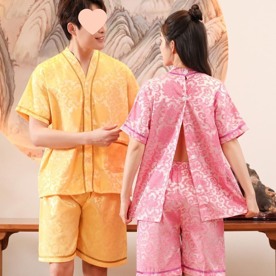 뜸복, 마사지 면 앞뒷면 가디건, 한방 물리치료 마사지 건강복, 미용실 스팀복, 오픈백