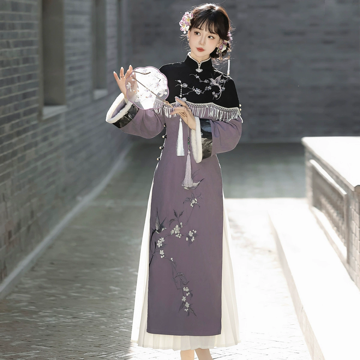 Yimengge оригинальный дизайн Вэнь Яньгуй новый китайский женский стиль ежедневный новый платок юбка Cheongsam набор X283