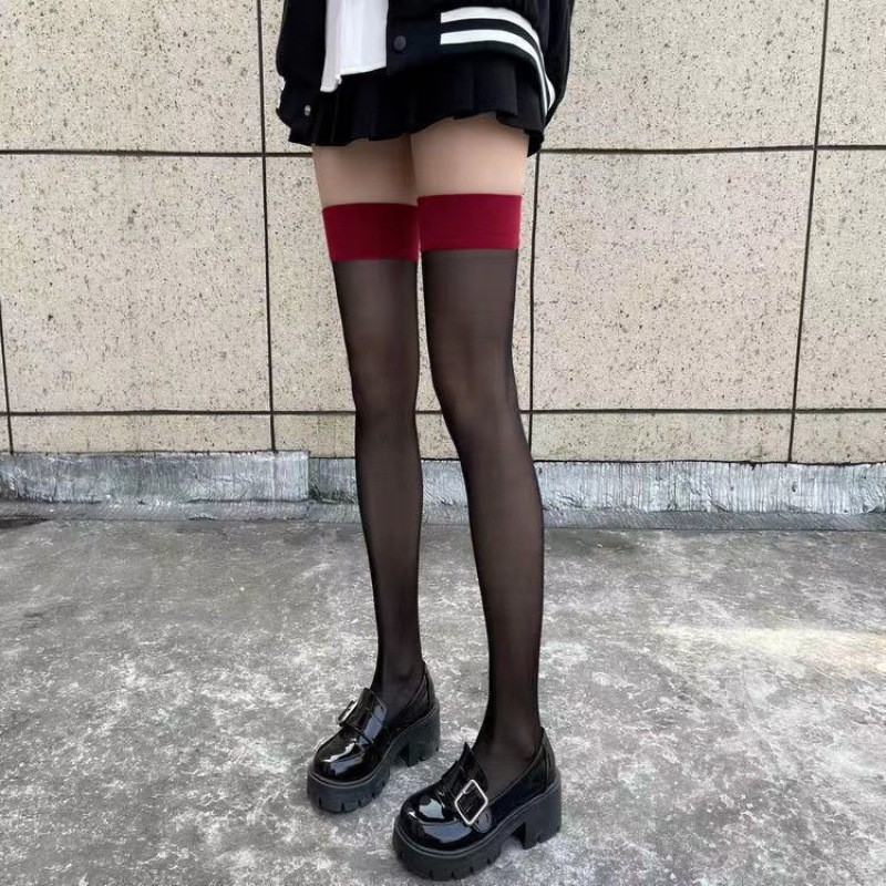 Women’s Sheer Knee-High Stockings in Black, One Size Fits 80-145 lbs — detail image 4