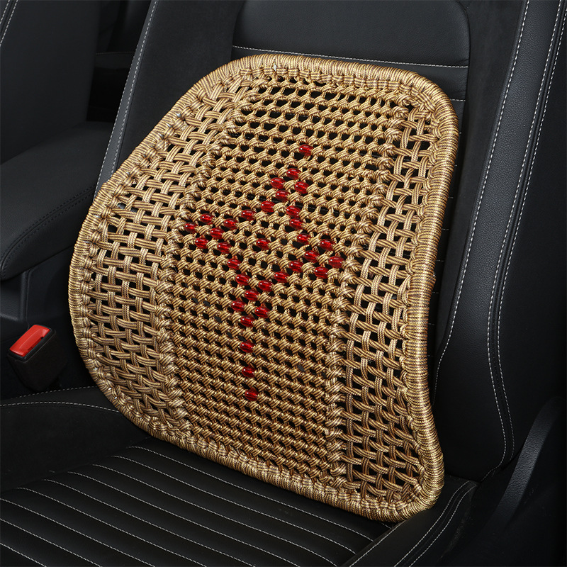Car waist support summer hand-woven ice silk waist support car backrest waist pillow office chair waist protection sedentary waist cushion pillow