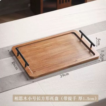 Acacia madera bandeja de té casera bandeja de infusión seca pequeña mesa de té estilo chino retrógrado olla de taza de té bandeja de almacenamiento de refrigerio bandeja de almacenamiento