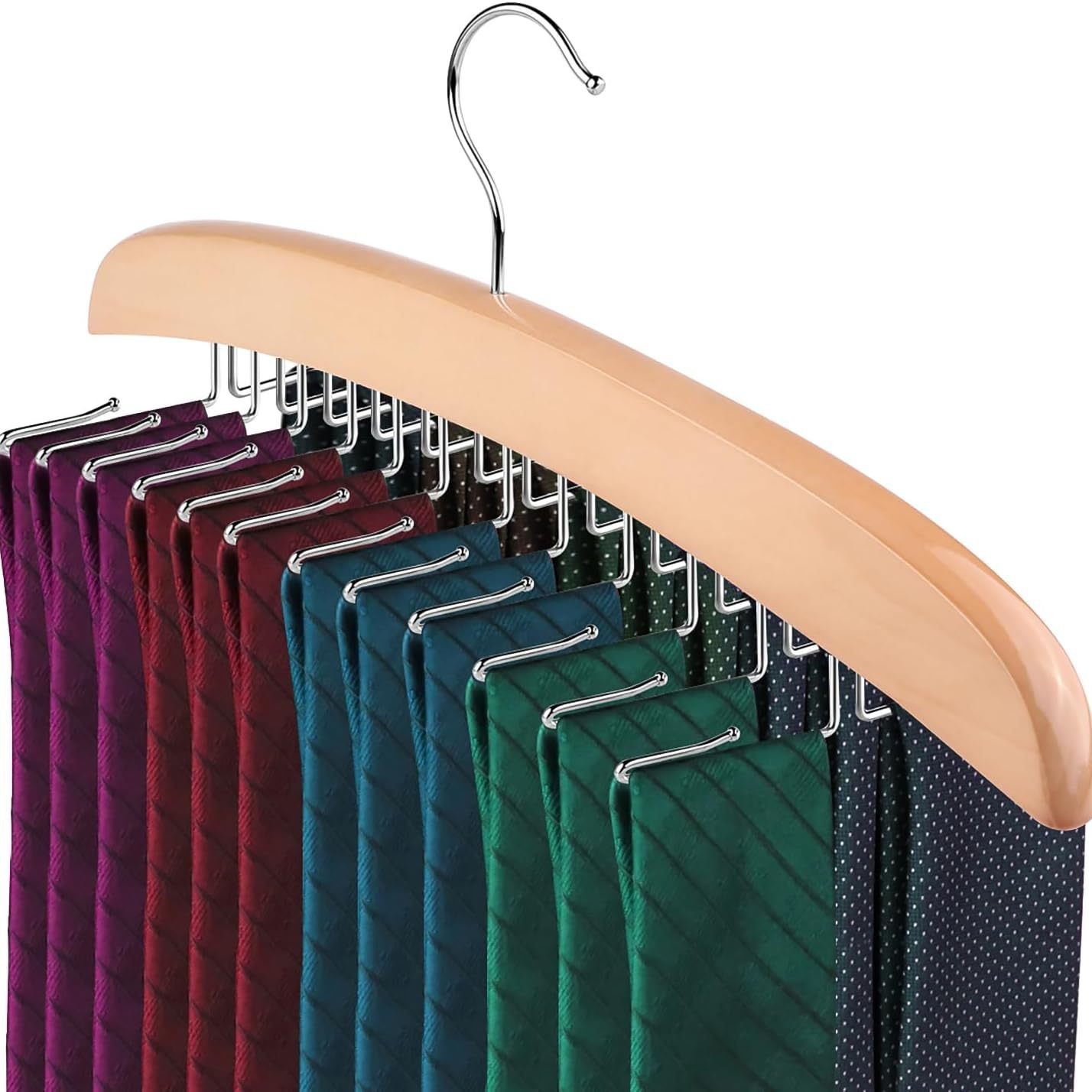 Multifuncional de almacenamiento doméstico Tie Rack cinturón rack de madera sólida bufanda de seda percha bufanda de madera Bolsa Hanger Tie Rack