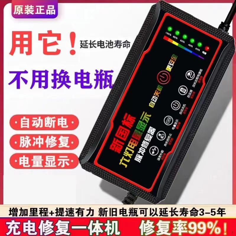 Universal Smart Lead-Acid Electric Battery Charger 48V 60V 72V (Auto Parts and Accessories) - 48v-12ah-universal-three-hole