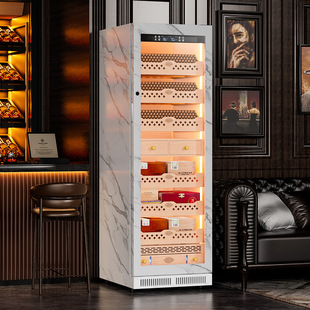 Qalong Cl-188C2 Marble Pattern Cedar Wood Liner Smart Wifi Compressor Constant Temperature and Humidity Cigar Cabinet