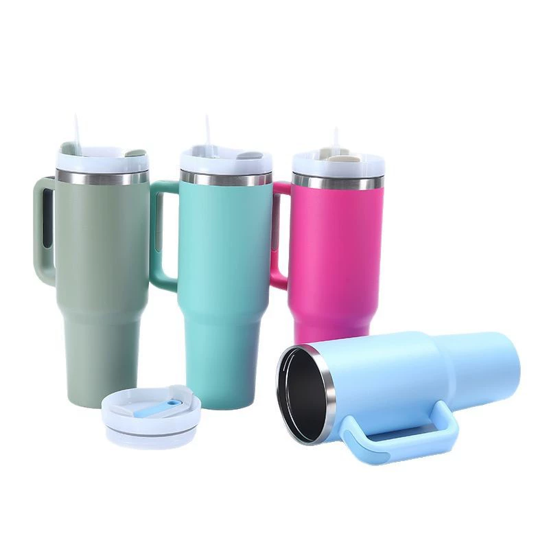 Двухслойная стеклянная кружка для чая, 40 oz (1200 мл), утолщённая, с крышкой и трубочкой