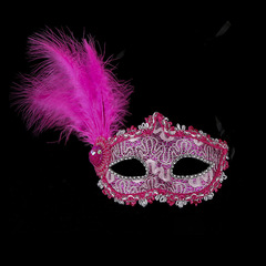 Cross-border hot-selling carnival Christmas dance mask lace leather feather hat Venetian mask
