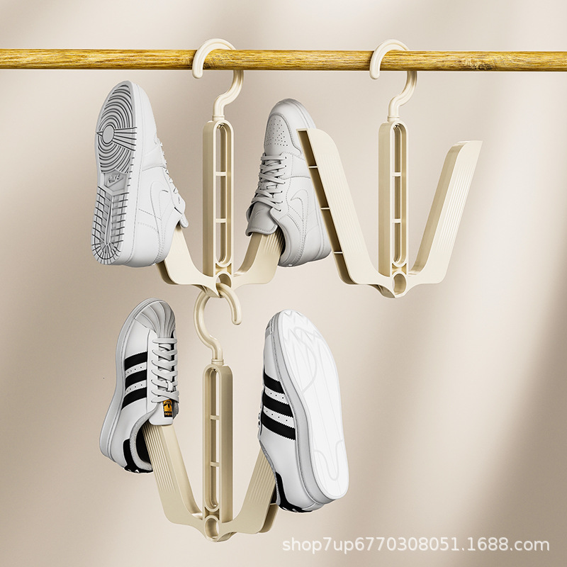 Shoe Drying Rack Dormitory Balcony Shoe Drying Artifact Windproof Hook Drying Rack Multi-Functional Plastic Sandal Hanging Shoe Rack