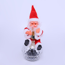 電動聖誕老人音樂聖誕擺件玩偶聖誕節裝飾品聖誕裝飾旋轉發光球
