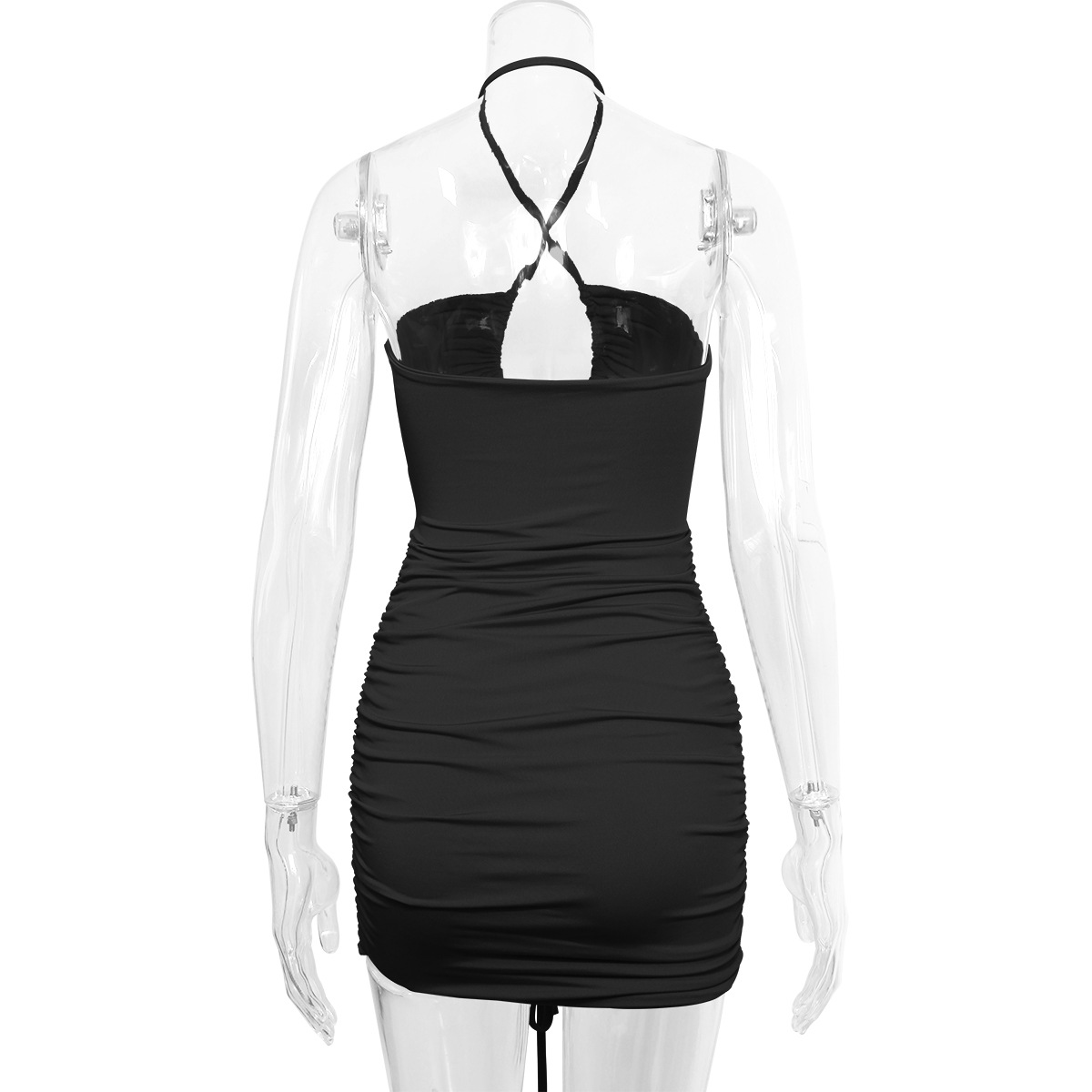 263g Weight Short Mini Dress Dress Length Type Sleeveless Sleeve Length Sheath Dress Dresses Type Spandex, Polyester Fabric Type Mid Waist Waist Line Holiday, Nightclub Occasion Halter Neck Neckline Skinny Fit Type Solid Color Pattern Summer, Spring Season Women's Gender Sexy Style Wholesale Women's Sexy Solid Color Holiday Nightclub Halter Neck Sleeveless Sheath Dress 12