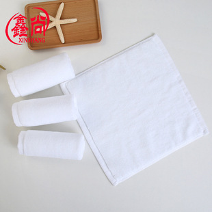 Pure cotton white small square towel wholesale 21 shares thick kindergarten towel foot therapy Hotel hotel napkin small towel