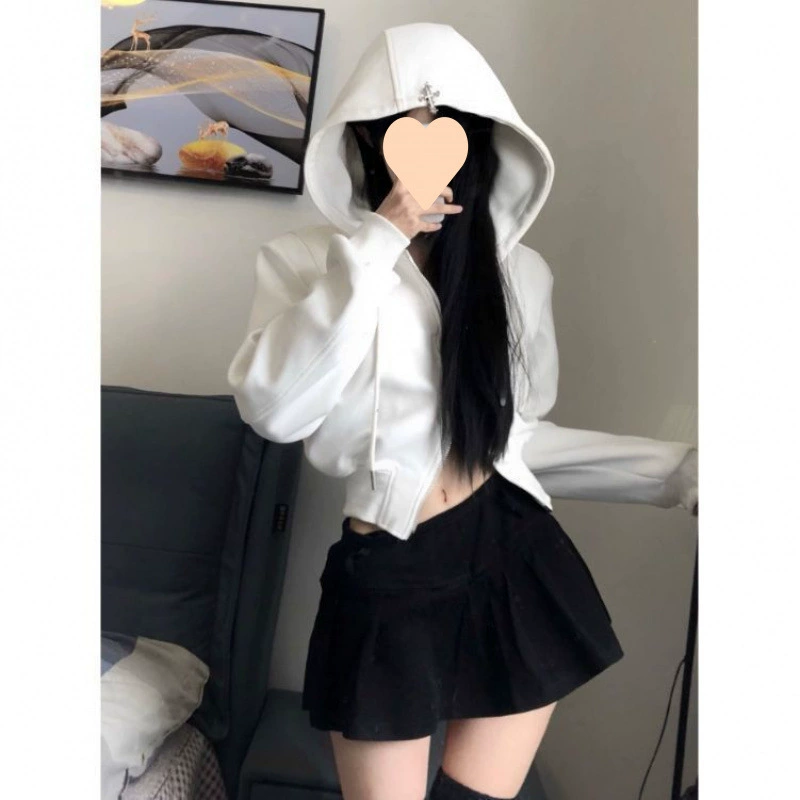 Short hoody, sweatshirt, jacket, Korean style