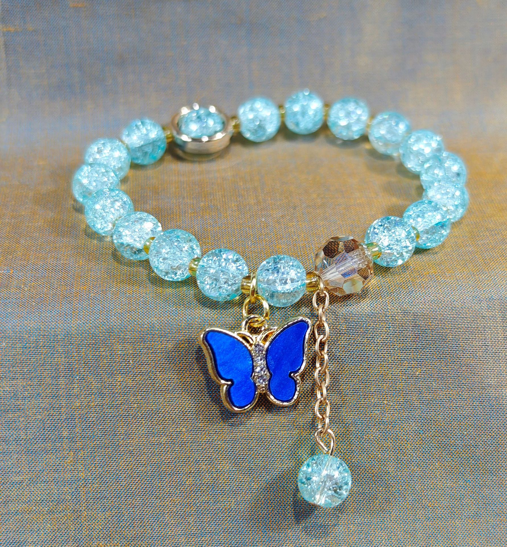 Las celebridades de Internet retro transfronterizas suelen ser todo-fósforo pulsera elástica de estilo ins simple pulsera de moda de lujo ligero, joyería de temperamento