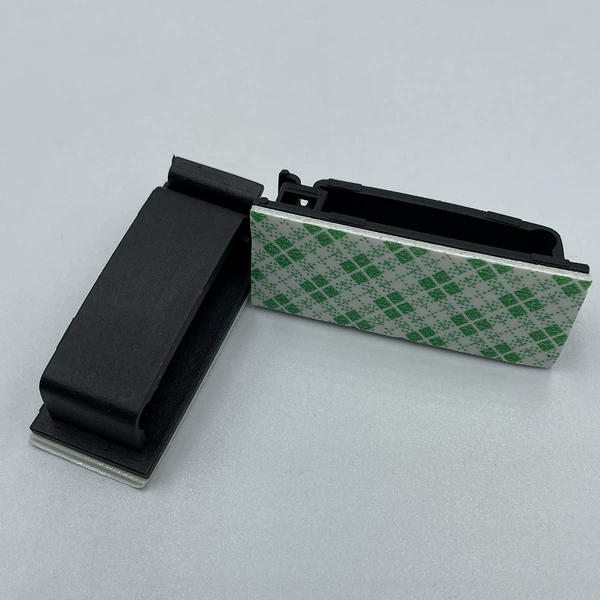 Black, rectangular, adhesive