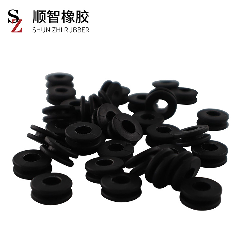 硅胶氟橡胶丁腈三元乙丙T型护线圈防尘通孔卡扣式密封圈软胶背胶